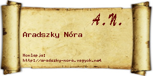 Aradszky Nóra névjegykártya