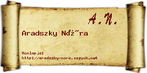 Aradszky Nóra névjegykártya