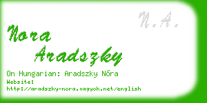 nora aradszky business card